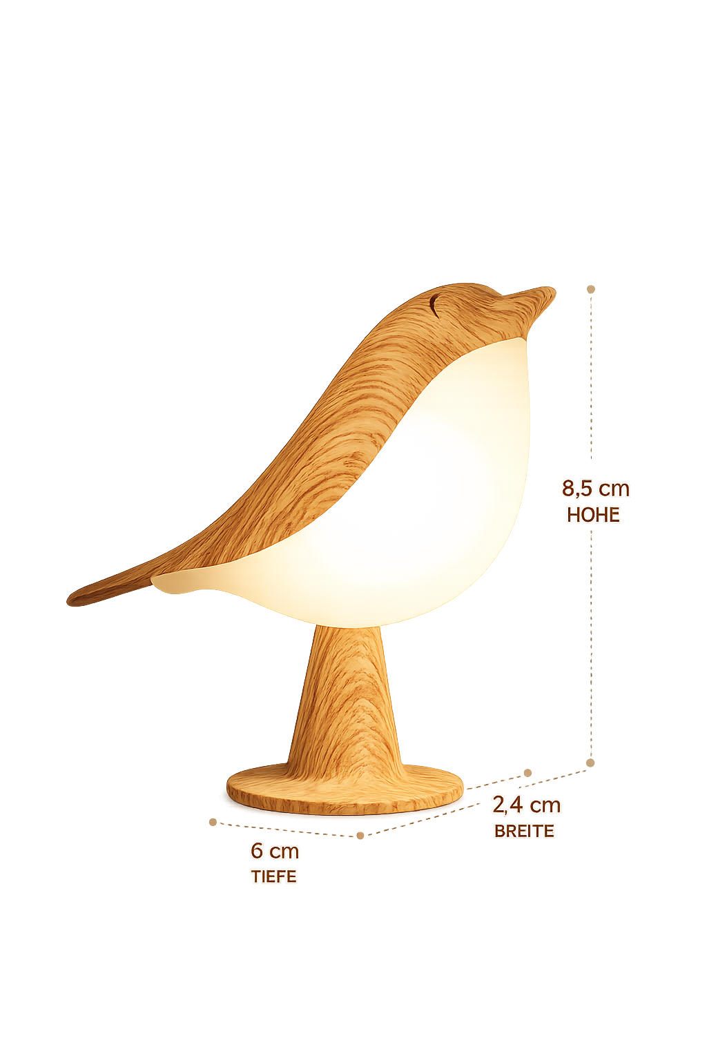 ASCEND 21 NORDIC BIRD™ Designleuchte in Vogeloptik – Skandinavische Tischlampe mit warmem Licht – Dekolampe für Schlafzimmer, Wohnzimmer, Kinderzimmer & Regal