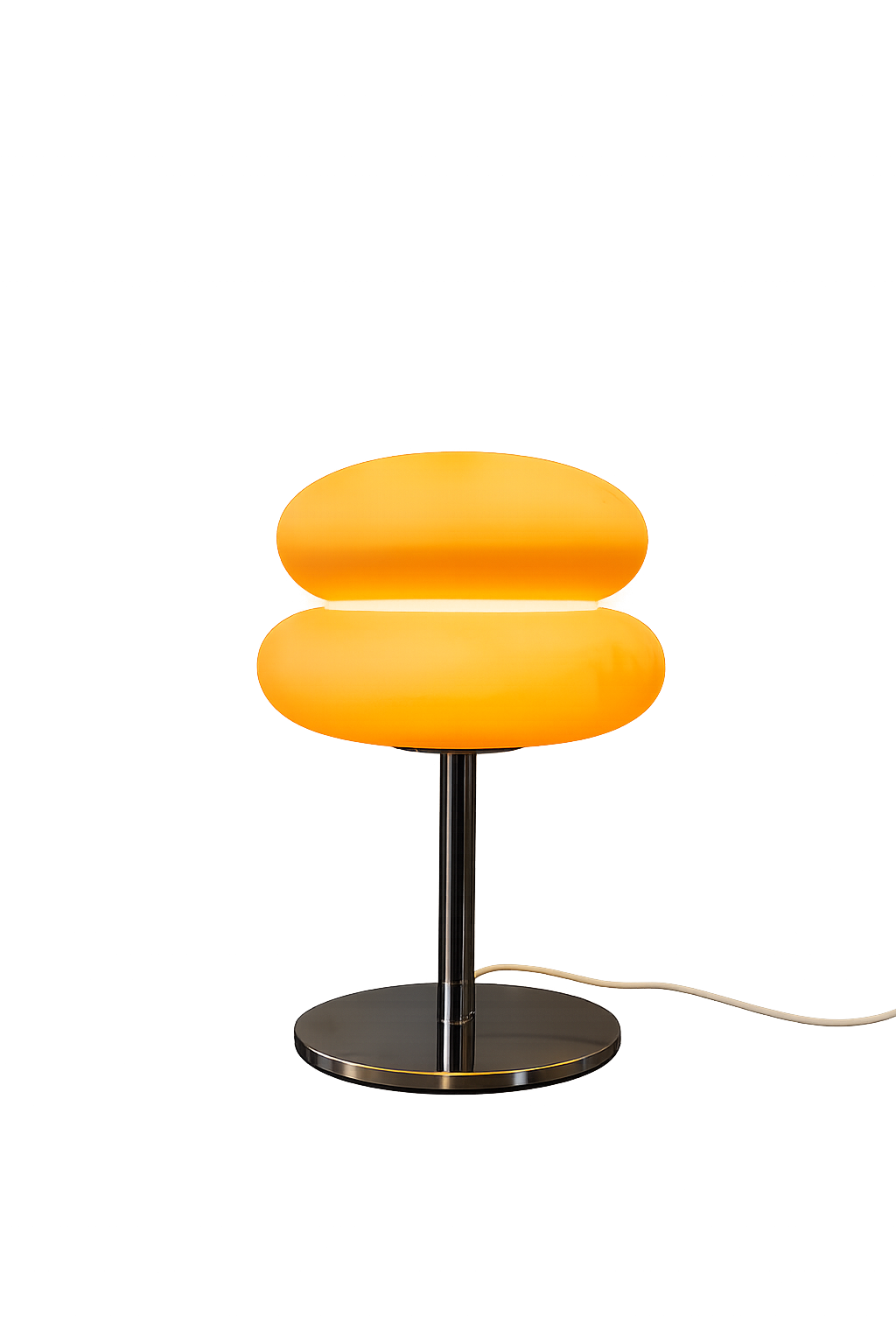 ASCEND 21 Aurora Glow – Futuristische Tischlampe mit orange-gelbem Kunststoffschirm, modernes Ambientelicht & Designleuchte für Wohnzimmer, Schlafzimmer und Büro