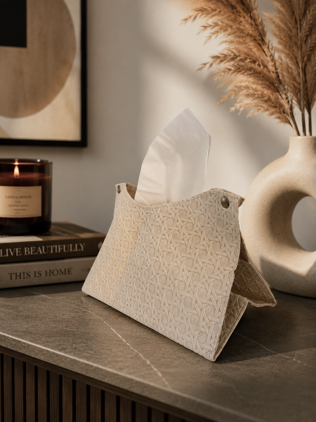 SOFTBOX HOME Kosmetiktuchbox – Moderne Tücherbox in Design-Optik | Stilvolle Tissue Box für Badezimmer, Wohnzimmer, Schlafzimmer und Büro