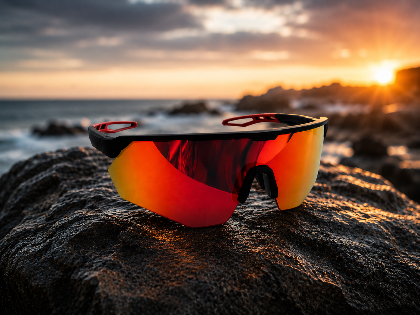 ASCEND 21 PulseRun™ Performance Sonnenbrille Rot – Sport Sonnenbrille für Damen & Herren – Leichte Laufbrille für Running, Radfahren, Outdoor, Fitness & Freizeit – Modernes Sportdesign