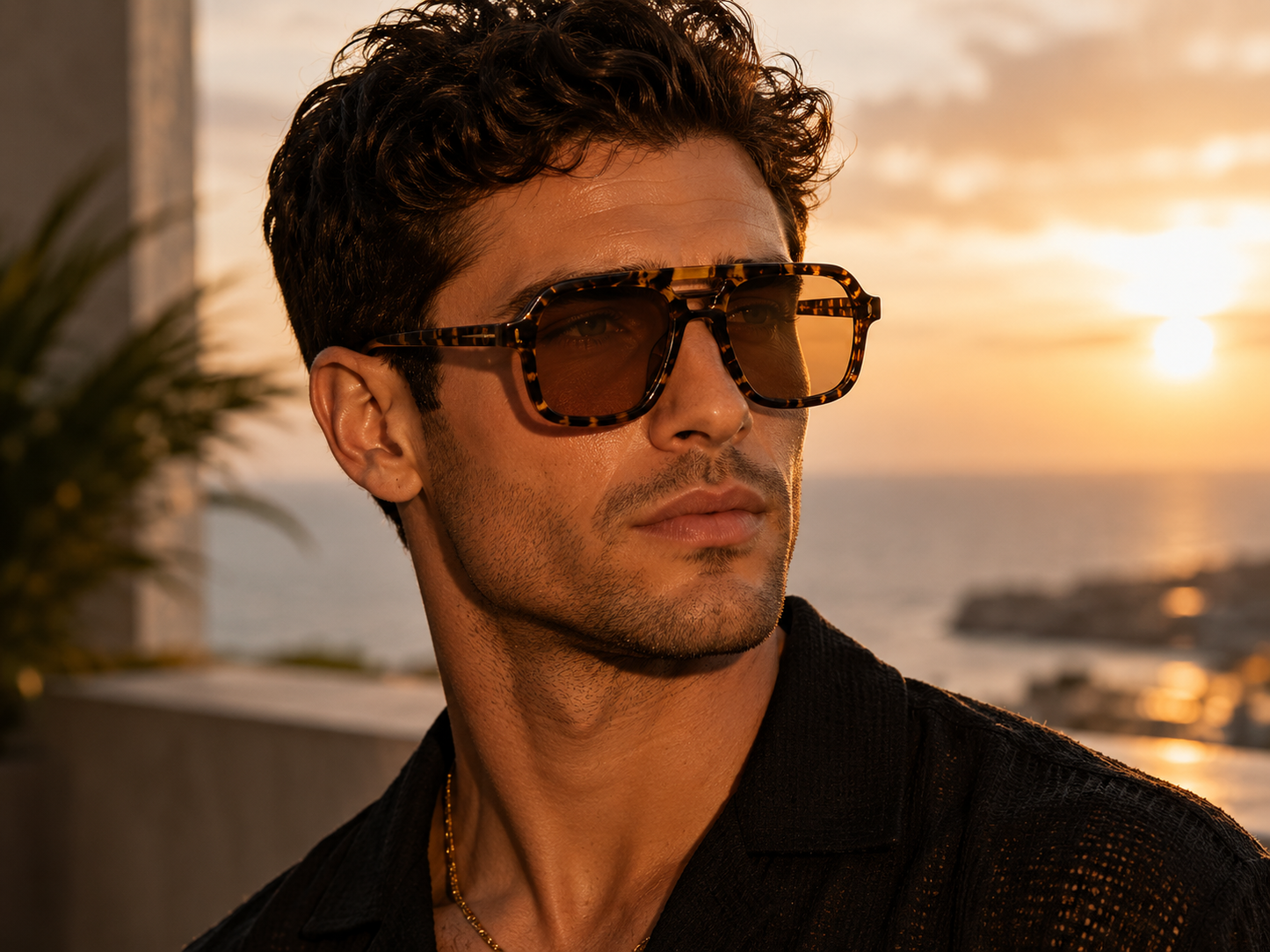 ASCEND21 Amber Shade Sonnenbrille – Unisex Sonnenbrille mit braunen Gläsern & Musterbügel – Leichte Retro Sonnenbrille für Sommer, Alltag, Reisen, Strand & City-Looks