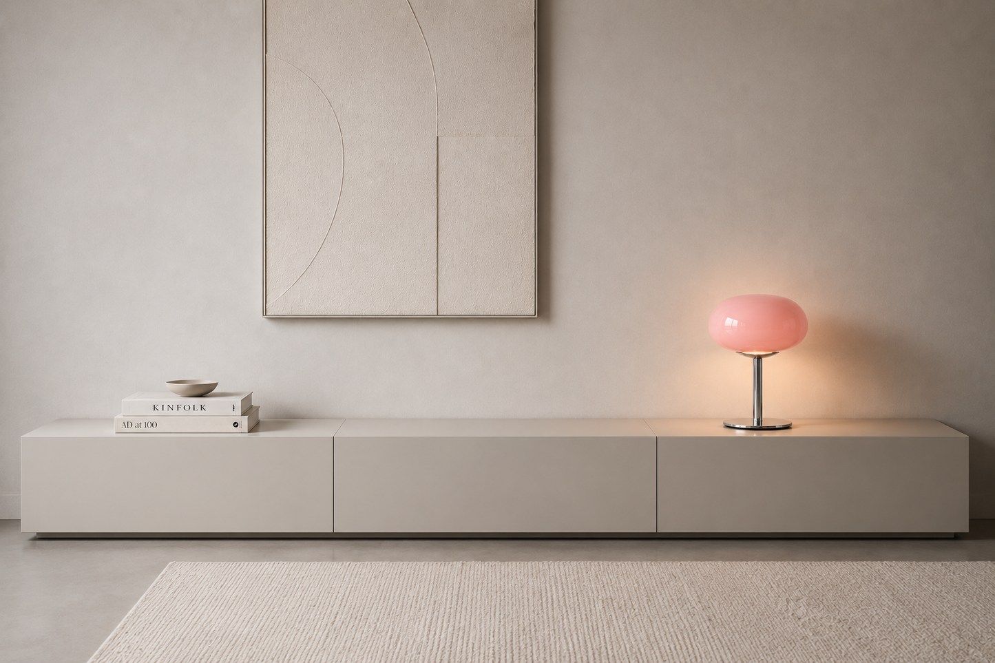 ASCEND 21 Rosé Aura – Moderne Design-Tischlampe aus Metall & Glasoptik – Rosa Pilzlampe Ø 20 cm – 28 cm Höhe – Elegante Deko-Leuchte für Wohnzimmer, Schlafzimmer & Sideboard