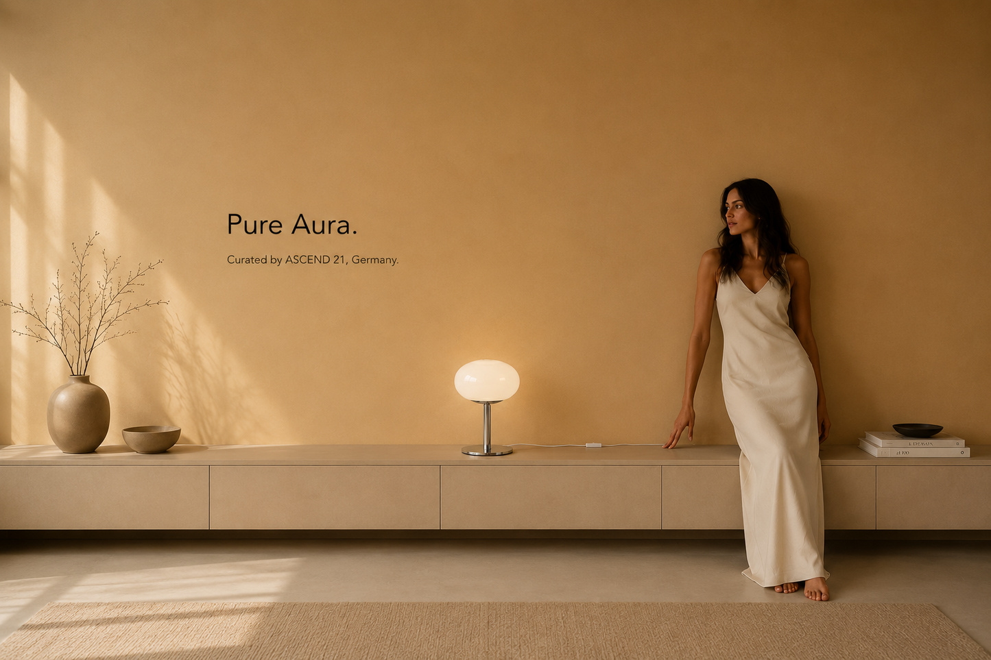 ASCEND 21 Pure Aura – Weiße Design-Tischlampe aus Glas mit poliertem Chromfuß – 28 cm – Moderne Pilzlampe im Mid-Century Stil – Elegante Nachttischlampe & Wohnraumleuchte