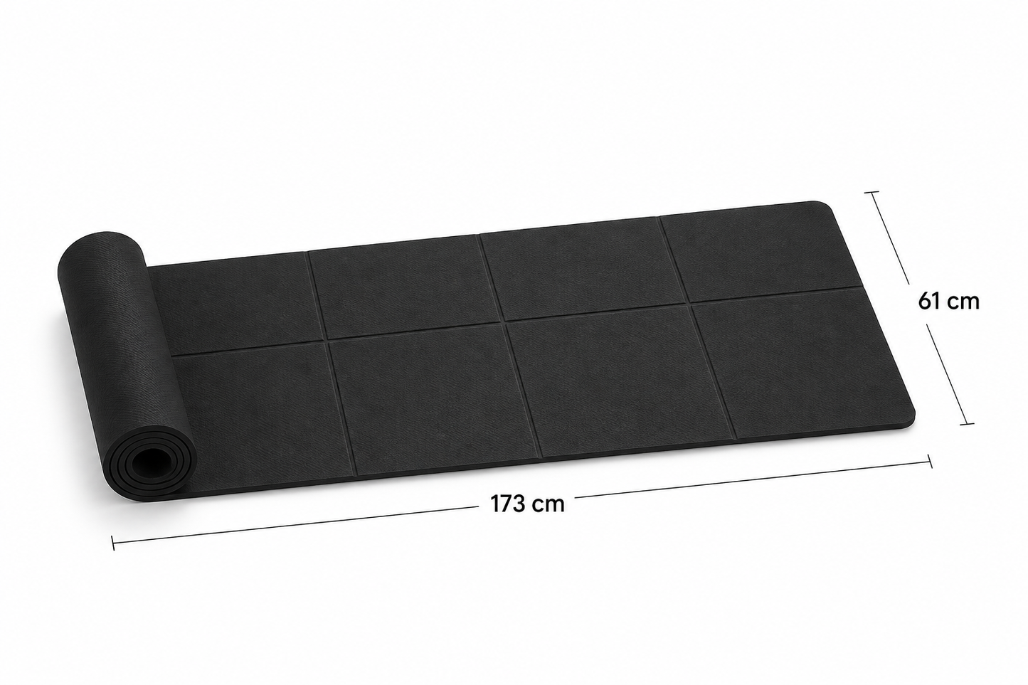 ASCEND 21 Yogamatte EVA 4 mm – Rutschfeste Fitnessmatte für Yoga, Pilates & Gymnastik – Trainingsmatte Schwarz 173 x 61 cm – Leicht, Pflegeleicht & Gelenkschonend