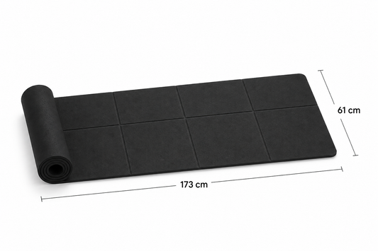 ASCEND 21 Yogamatte EVA 4 mm – Rutschfeste Fitnessmatte für Yoga, Pilates & Gymnastik – Trainingsmatte Schwarz 173 x 61 cm – Leicht, Pflegeleicht & Gelenkschonend