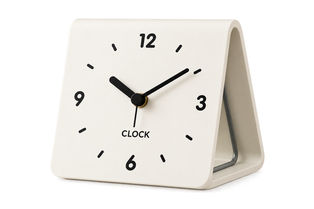 ASCEND 21 Nordic Pace Tischuhr – Minimalistische analoge Design-Uhr – Kompakte Tischuhr für Nachttisch, Schreibtisch, Regal & modernes Interior