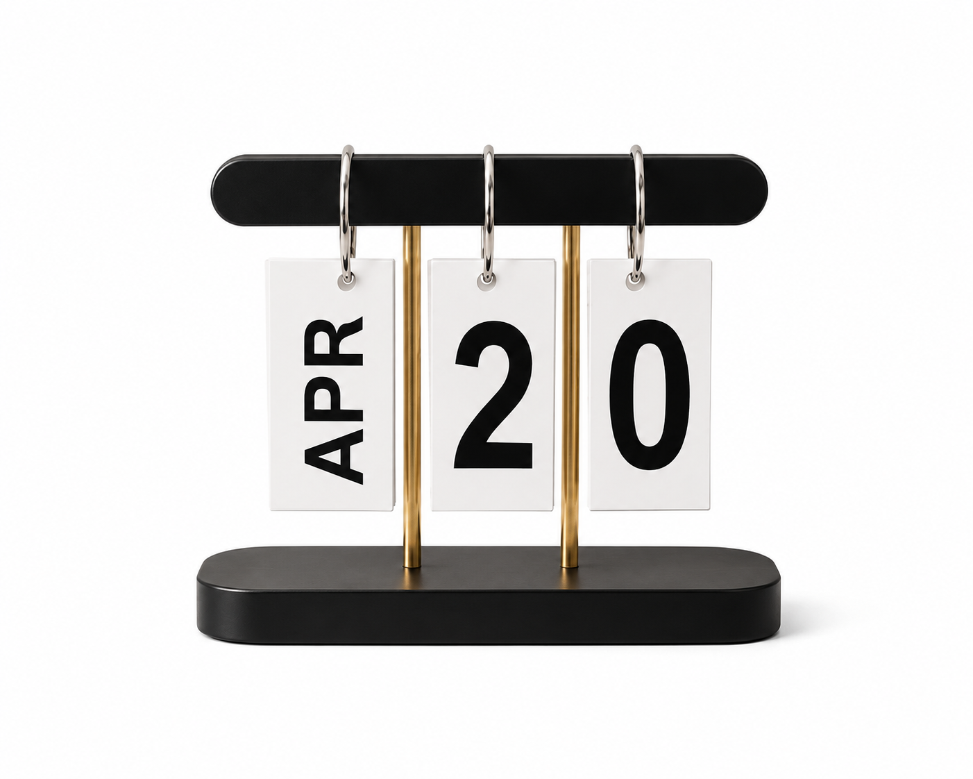 ASCEND 21 Nordic Date – Minimalistischer Tischkalender im skandinavischen Design – Ewiger Kalender aus Holz – Manueller Datumskalender für Schreibtisch, Wohnzimmer, Büro & Home Office – Schwarz