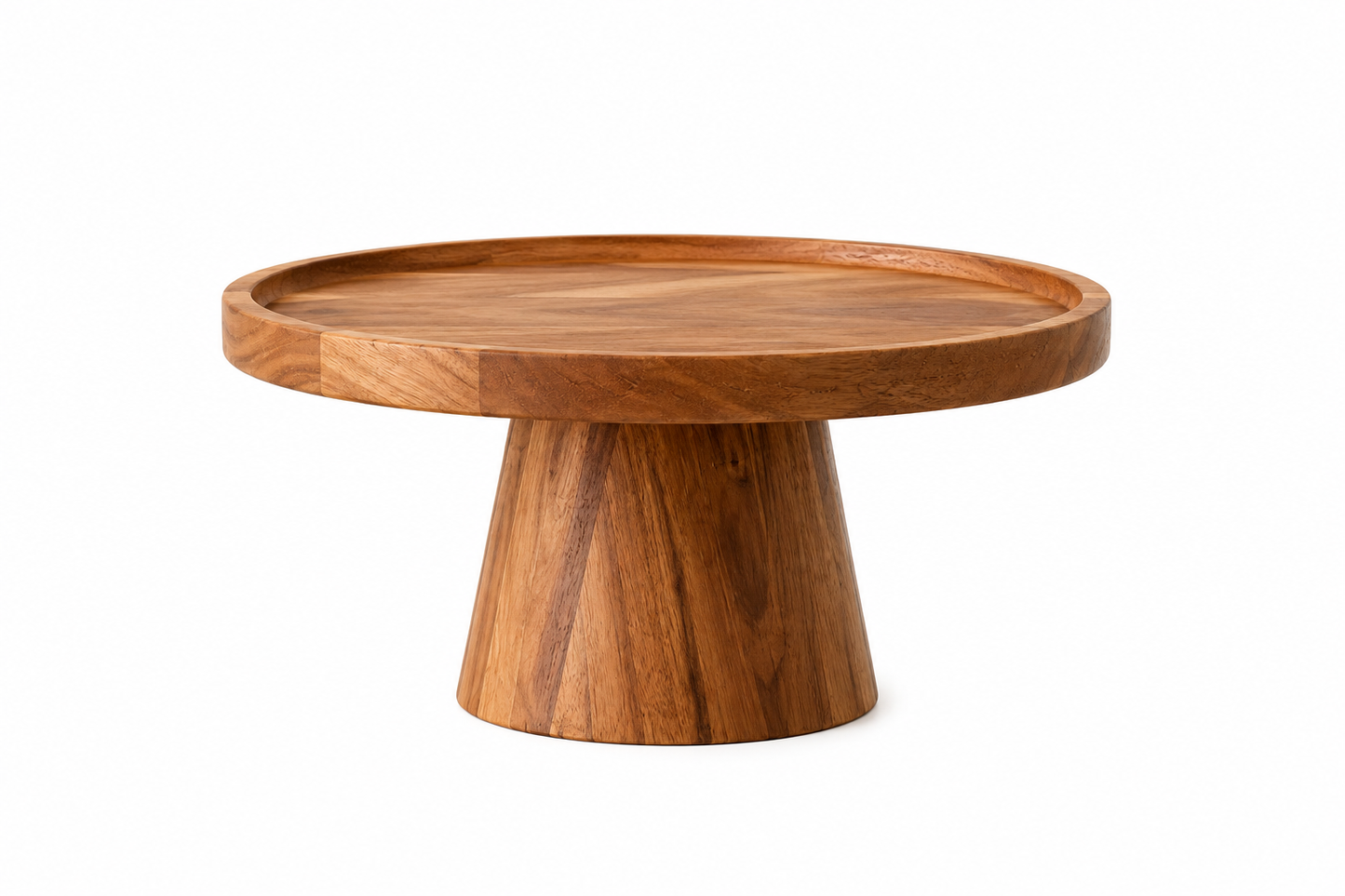 ASCEND 21 Nordic Rise – Dekorativer Holzständer Ø 21,7 cm – Minimalistische Präsentationsplatte aus Massivholz – Erhöhte Servierplatte für Obst, Kuchen, Kerzen & Wohnaccessoires – Skandinavisches Design