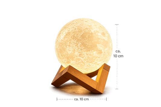 LunaSphere™ XL Mondlampe – Große Mondleuchte für Wohnzimmer, Schlafzimmer & Kinderzimmer | Stimmungsvolle Dekolampe mit realistischer Mondoberfläche