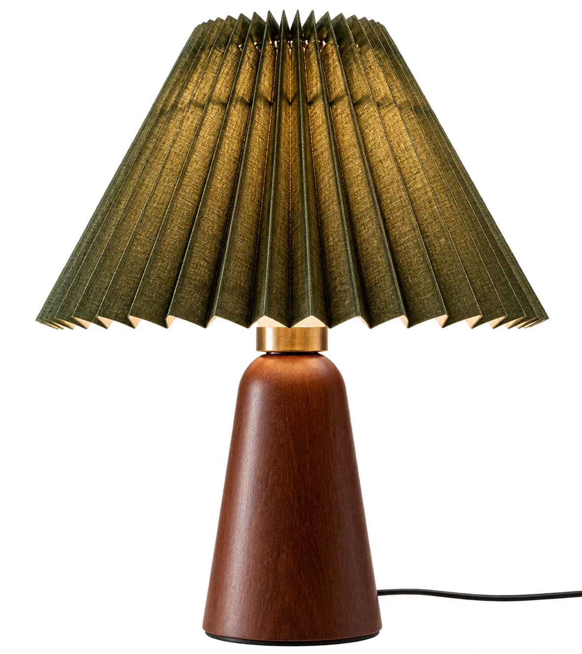 ASCEND 21 Olivia Verde – Design-Tischlampe mit gefaltetem Schirm in Olivgrün