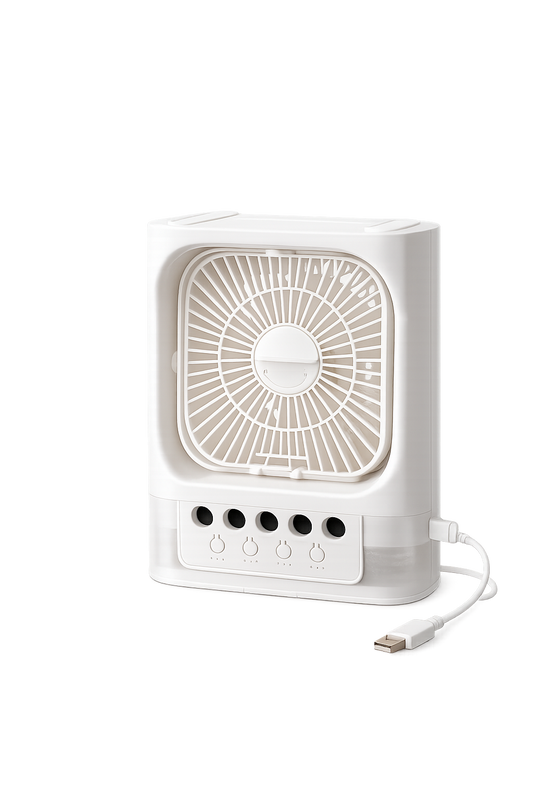 ASCEND 21 Arctic Breeze Mini Luftkühler – Mobiler USB Luftkühler mit Wassertank und Ventilator | Kompakter Tischventilator für Büro, Schlafzimmer & Zuhause