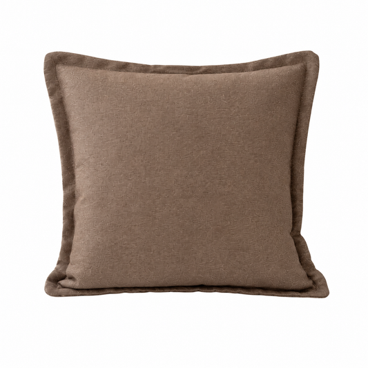 Cushiva™ Design Dekokissen 45x45 cm – Premium Sofakissen mit Füllung | Modernes Wohnkissen im Skandi & Boho Stil | Waschbarer Bezug mit Reißverschluss | Dekokissen für Sofa, Bett & Wohnzimmer (Braun/Grau)