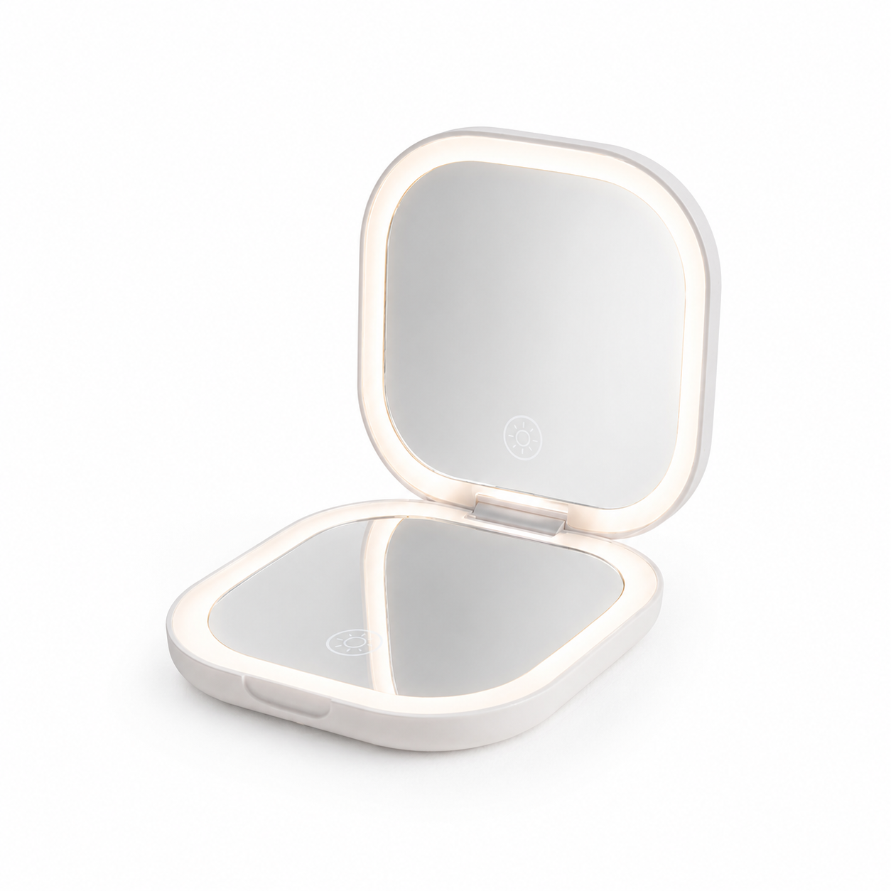 GlowMini™ LED Kosmetikspiegel – Wiederaufladbarer Schminkspiegel mit Licht | 3 Lichtfarben & Dimmfunktion | Kompakter Make-Up Spiegel mit USB-C | Reise Spiegel für Bad & unterwegs