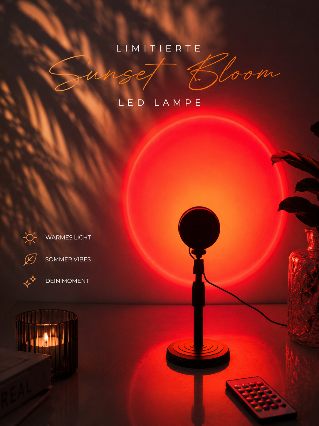 Limitierte Sunset Bloom LED Lampe – warmes Moodlight im Sommer