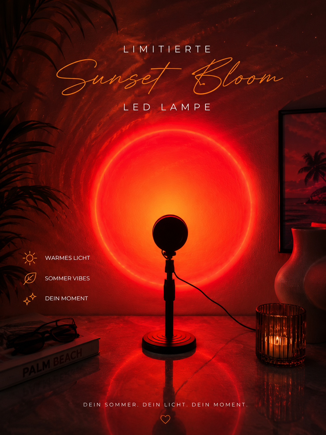 Limitierte Sunset Bloom LED Lampe – warmes Moodlight im Sommer
