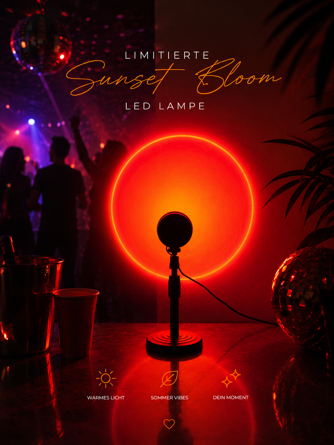 Limitierte Sunset Bloom LED Lampe – warmes Moodlight im Sommer