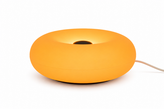 ASCEND 21 Orbit Glow Design LED Lampe Orange – Futuristische Tischlampe im Space-Age Stil – Modernes Ambientelicht für Wohnzimmer, Schlafzimmer & Homeoffice