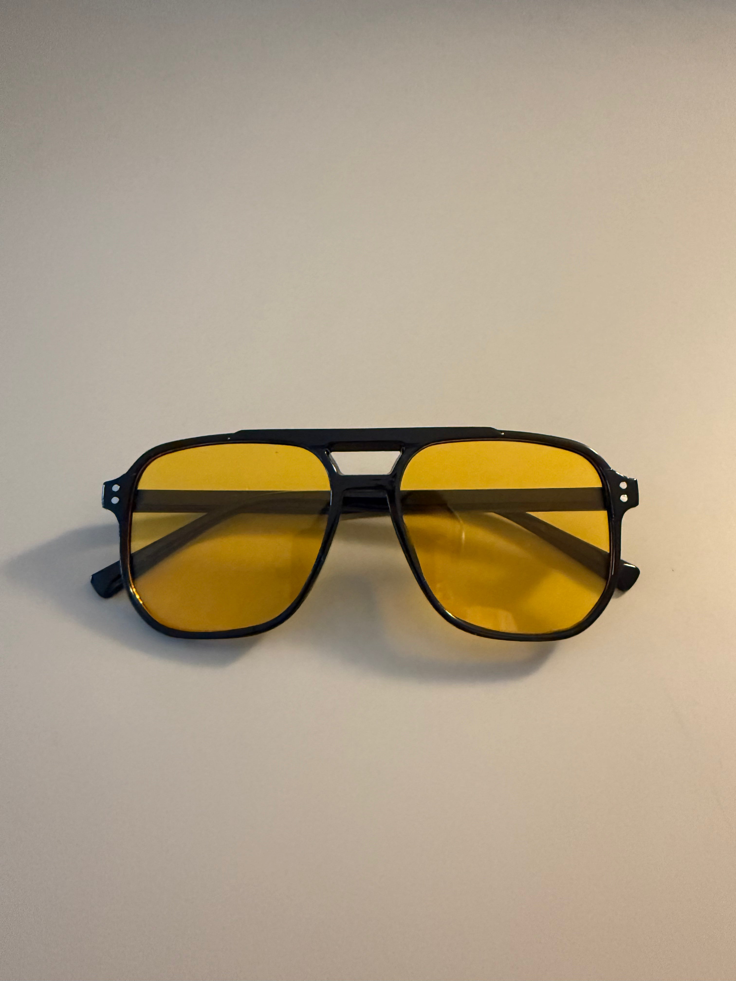 Retro Vibes - Deko-Sonnenbrille Gelb