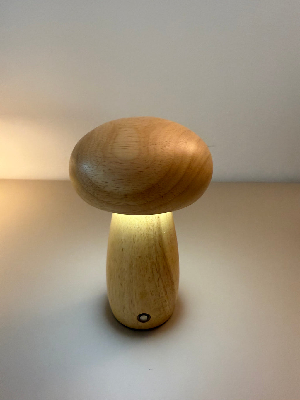 Mini Akku-Pilzlampe "Natural Light" - warmes Holzdesign