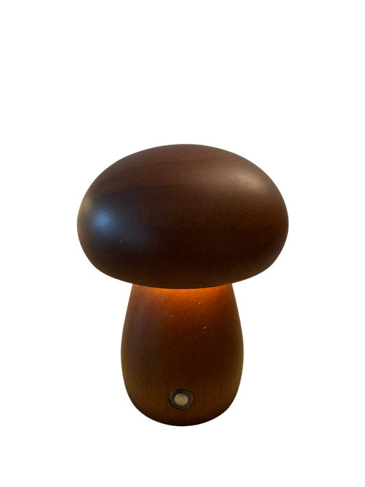 Mini Akku-Pilzlampe "Amber Wood" - edles Design