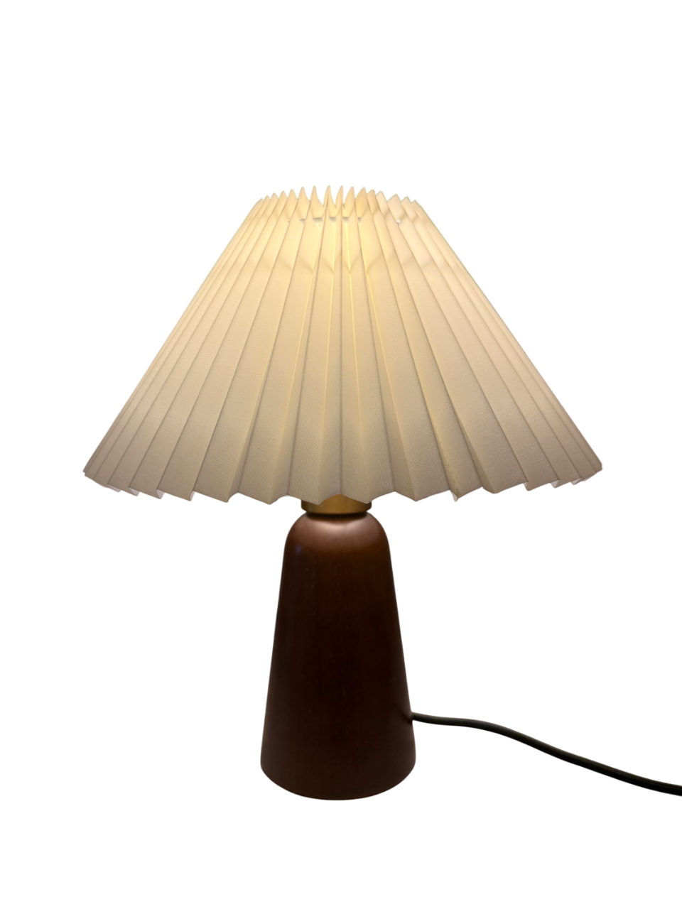 Tischlampe Nordic Glow - Holzfuß & heller Schirm