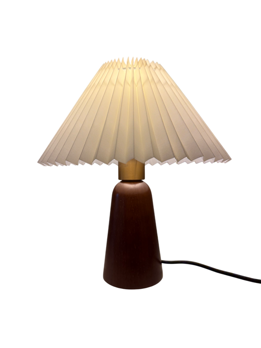 Tischlampe Nordic Glow - Holzfuß & heller Schirm