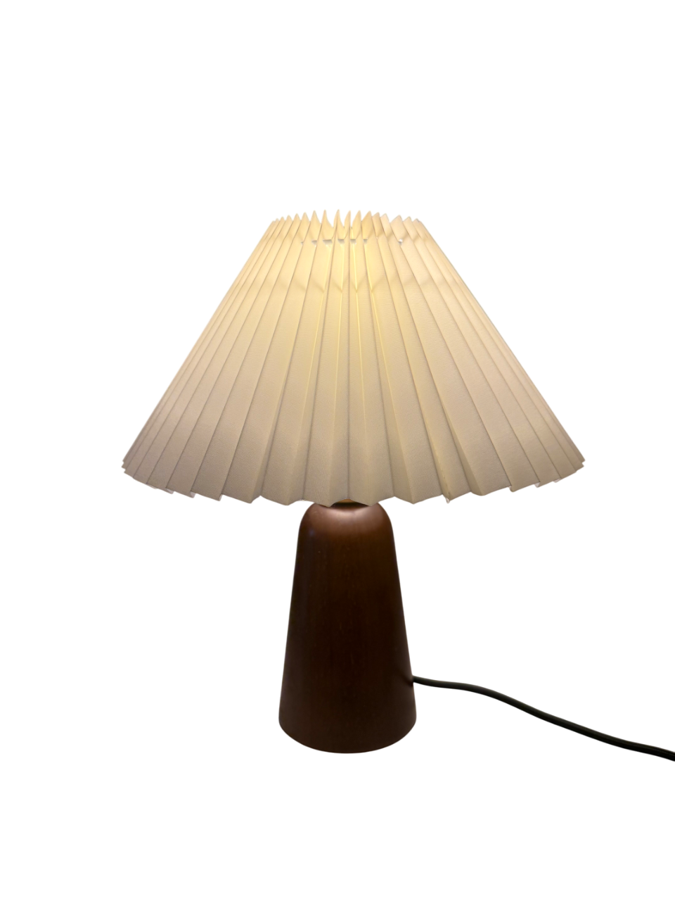 Tischlampe Nordic Glow - Holzfuß & heller Schirm