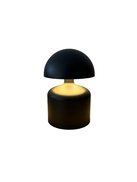 Noir Lume - Mattschwarze Pilzlampe aus Metall