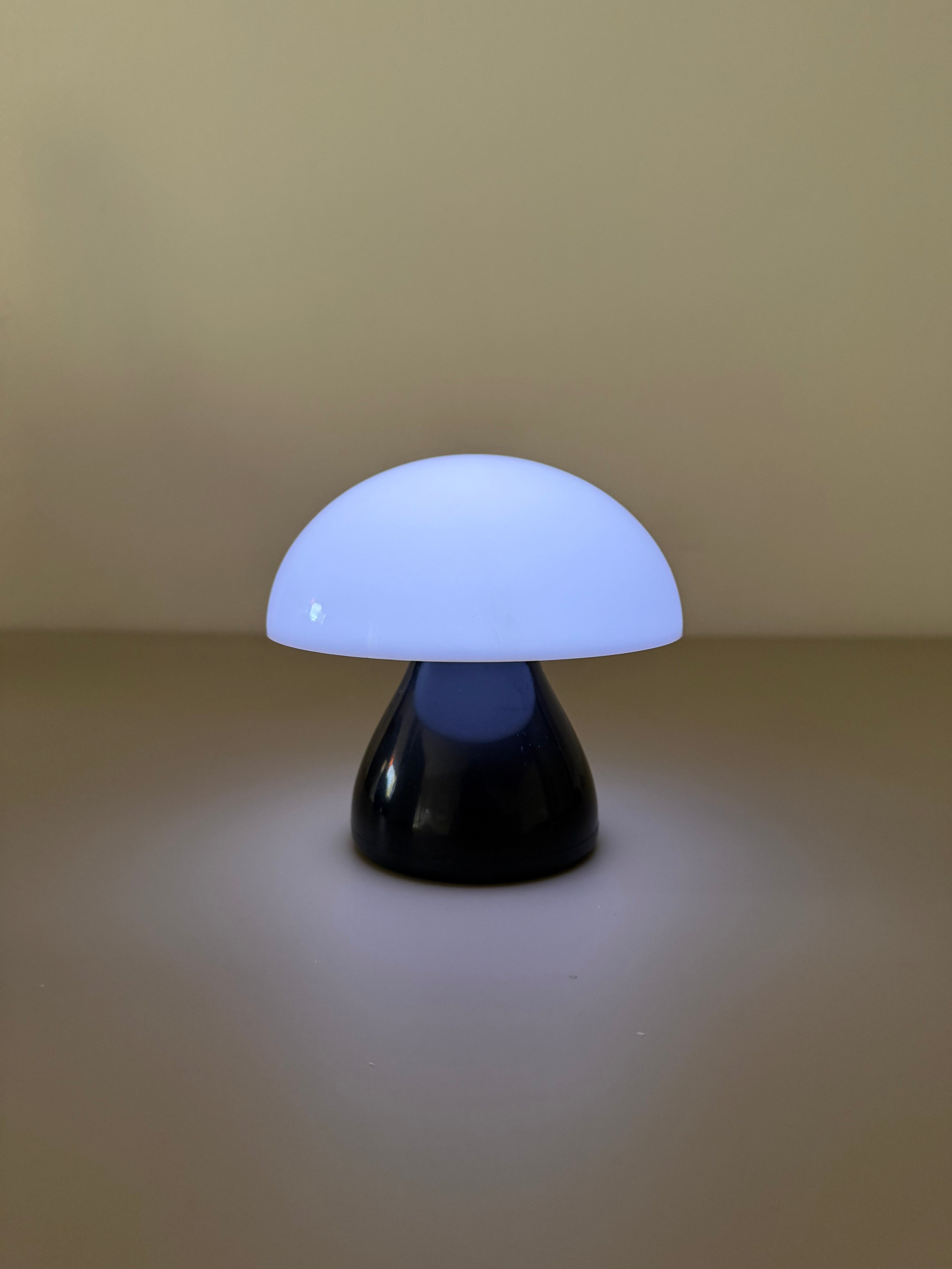 Lumi Dome Duo - Schwarz-weiße Akku-Pilzlampe mit Plexiglas-Schirm