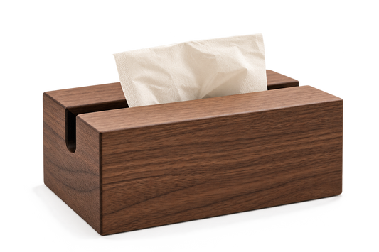 ASCEND 21 Nordic Tissue Walnut – Taschentuchbox aus Holz in Walnuss-Optik – Rechteckiger Taschentuchspender mit Schlitzöffnung – Minimalistische Kosmetiktuchbox für Badezimmer, Wohnzimmer, Schlafzimmer & Büro – 19,5 × 12 × 8,5 cm