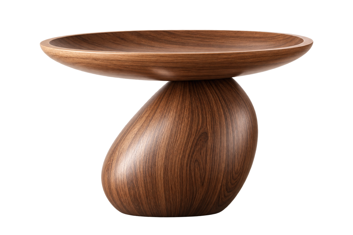 ASCEND 21 Atelier No. 1 – Dekoschale in Walnuss-Optik – Moderne Schlüsselablage mit skulpturalem Design – Elegante Ablageschale für Schmuck, Schlüssel & Accessoires – Deko für Wohnzimmer, Flur & Sideboard