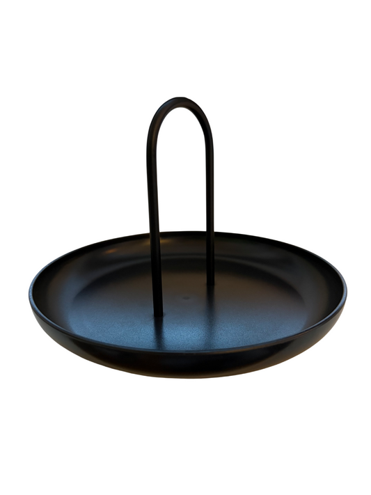 Ablage Tablett „CARRY TRAY NOIR“ – matt schwarz mit Henkel