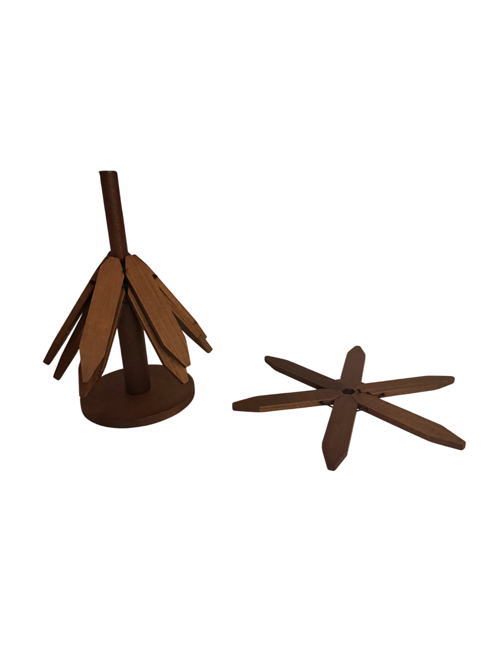 LIGNO PETAL – 3-teiliges Holz-Untersetzer-Set (klein)