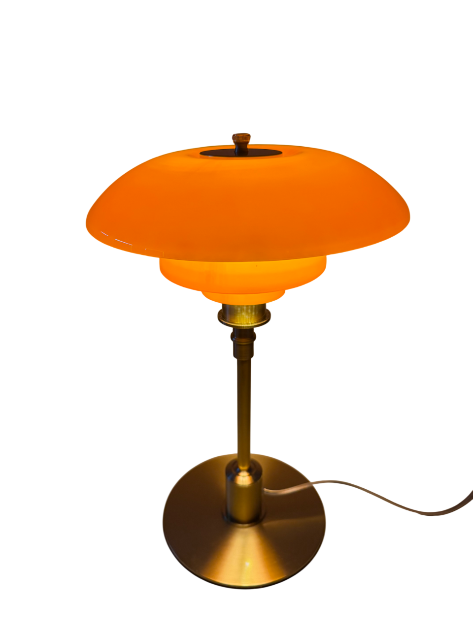 Aurora Brass Design-Tischlampe - Warmes Licht in Bernstein & Gold