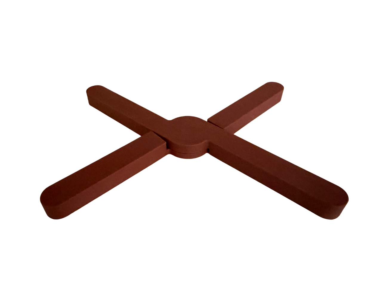 FoldWood Red – Klappbarer Holz-Topfuntersetzer