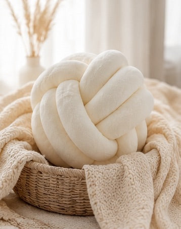 Limitiertes Twist Pure Knotenkissen Weiß – stylisch & gemütlich