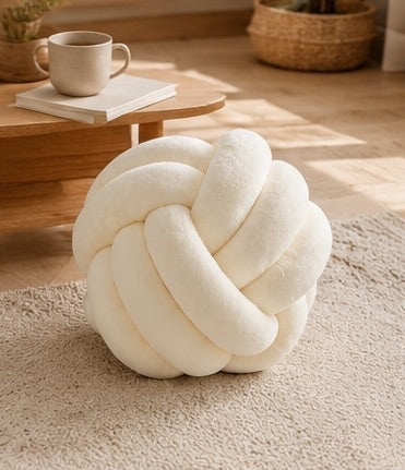 Limitiertes Twist Pure Knotenkissen Weiß – stylisch & gemütlich